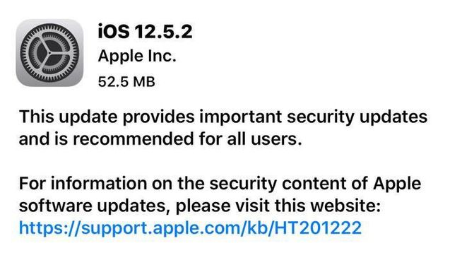 容县苹果手机维修分享iOS12.5.2发布，建议所有老苹果用户安装 